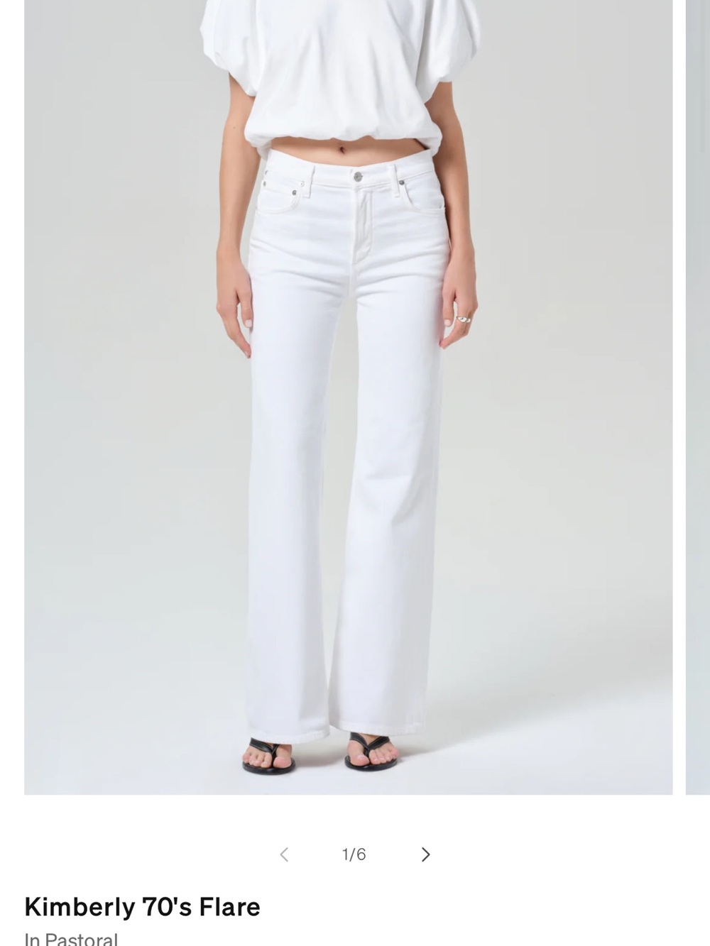 Citizens Of Humanity White Flare Wide-Leg Jeans